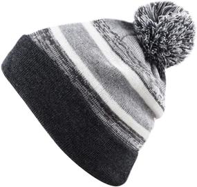 img 4 attached to 🧢 Shop the Trendy Hat Depot Cuffed Beanie Stripe Boys' Accessories & Hats Collection