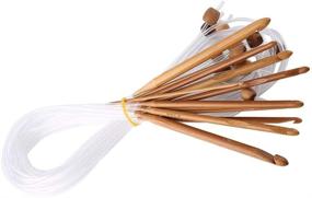 img 1 attached to 🧶 Versatile Afghan Tunisian Crochet Hooks Set: Bamboo Knitting Needles with Plastic Cable - Ideal for All Crochet Skill Levels