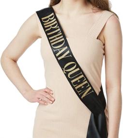 img 2 attached to 👸 Birthday Queen Sash - Fun Party Favors for Women, Ideal Birthday Party Gifts (Black/Gold)