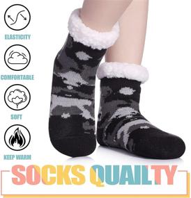 img 3 attached to 🧦 Warm and Cozy BRMINROU Kids Fuzzy Slipper Socks: Super Soft, Thick, and Anti-Slip for Winter Indoor Comfort