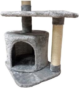 img 1 attached to FISH&amp;NAP Cat Tree - Cat Tower with Sisal Scratching Posts, Jump 🐱 Platform, Cat Ring - Grey - Cat Furniture Activity Center and Kitten Play House