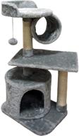 fish&amp;nap cat tree - cat tower with sisal scratching posts, jump 🐱 platform, cat ring - grey - cat furniture activity center and kitten play house logo