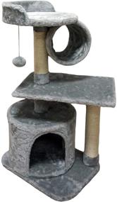 img 4 attached to FISH&amp;NAP Cat Tree - Cat Tower with Sisal Scratching Posts, Jump 🐱 Platform, Cat Ring - Grey - Cat Furniture Activity Center and Kitten Play House