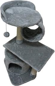 img 3 attached to FISH&amp;NAP Cat Tree - Cat Tower with Sisal Scratching Posts, Jump 🐱 Platform, Cat Ring - Grey - Cat Furniture Activity Center and Kitten Play House