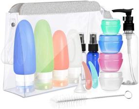 img 4 attached to 🧳 Cehomi 16 Pack Leakproof Silicone Travel Bottles: 3 Oz Refillable Containers & Toiletry Bag Set for Ultimate Travel Convenience