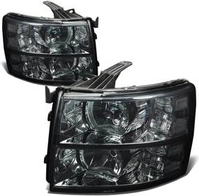 img 4 attached to 🚗 Фары с крышкой из дымчатого стекла DNA Motoring для Silverado 07-13 - HL-OH-CSIL07-SM-CL1