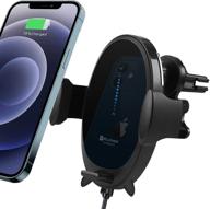 📱 15w qi fast wireless car charger by ic iclover - automatic clamping, 360° rotation air vent phone holder - compatible with iphone 12 pro max, samsung galaxy s21 ultra note 20, and more logo