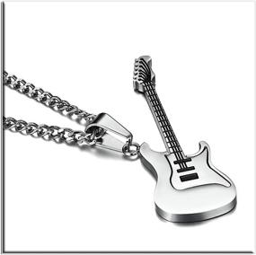 img 1 attached to Xusamss Titanium Guitar Pendant Necklace Boys' Jewelry