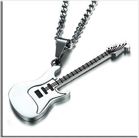 img 2 attached to Xusamss Titanium Guitar Pendant Necklace Boys' Jewelry