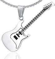 xusamss titanium guitar pendant necklace boys' jewelry logo