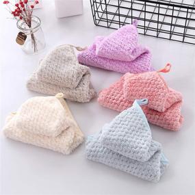 img 2 attached to Super Absorbent Hanging Hand Towels for Kitchen & 🧽 Bathroom - Set of 5, Machine Washable and Fast Drying
