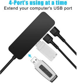 img 1 attached to 🔌 High-Speed 4-Port USB 3.0 Hub - HONGDE 2 Pack, Ultra-Slim, Compatible with MacBook, iMac, Surface Pro, XPS, PC, Flash Drive and Mobile HDD