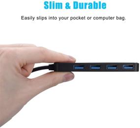 img 2 attached to 🔌 High-Speed 4-Port USB 3.0 Hub - HONGDE 2 Pack, Ultra-Slim, Compatible with MacBook, iMac, Surface Pro, XPS, PC, Flash Drive and Mobile HDD