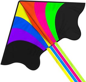 img 4 attached to 🪁 Large Colorful Delta Kite by Ynanimery - Easy to Fly at the Beach, Perfect for Kids & Adults. Includes String - Ideal for Beach Outdoor Play Games & Activities, Simple Assembly & Portability