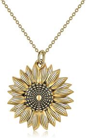 img 3 attached to 🌻 Stunning YFN Sterling Sunflower Necklace for Girls' Jewelry Collection