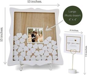 img 3 attached to 📸 Personalized Oak Frame Guest Book with Custom Insert, 85 White Hearts, Photo Display - Perfect for Weddings, Showers, Graduations, and More!