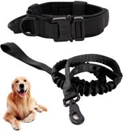 🐾 tactical dog collar and leash set: double handle bungee leash for military-grade training logo