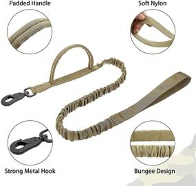 img 2 attached to 🐾 Tactical Dog Collar and Leash Set: Double Handle Bungee Leash for Military-Grade Training