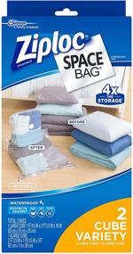 img 4 attached to 📦 Maximize Storage with Ziploc Space Bag - 2 Piece Cube Combo Vac Bags (1 Large and 1 Extra Large), Clear