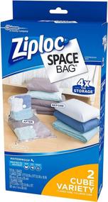 img 2 attached to 📦 Maximize Storage with Ziploc Space Bag - 2 Piece Cube Combo Vac Bags (1 Large and 1 Extra Large), Clear