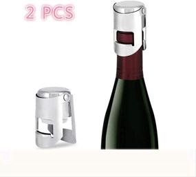 img 3 attached to Nua - Wine Bottle Stoppers, Champagne Bottle Stoppers Set of 2 - Cork & Stainless Steel Sealer Plug for Sparkling Wine