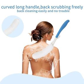 img 3 attached to Shower Back Scrubber with 15.35” Long Anti-Slip Silicone Curved Handle – Bath Brush, Bath Sponge, Ergonomic Design for Elderly, Plus-Size Individuals, Pregnant Women, and Post-Surgery Aid – Tylola's Finest Creation