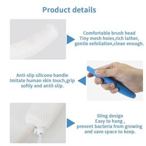 img 2 attached to Shower Back Scrubber with 15.35” Long Anti-Slip Silicone Curved Handle – Bath Brush, Bath Sponge, Ergonomic Design for Elderly, Plus-Size Individuals, Pregnant Women, and Post-Surgery Aid – Tylola's Finest Creation