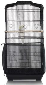 img 4 attached to 🐦 ASOCEA Universal Birdcage Cover with Seed Catcher, Parrot Cage Mesh Skirt, Nylon Net Guard, Extra Large - Black (Birdcage Not Included)