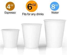 img 2 attached to Versatile 6 oz White Paper Cups (50 ct) - Perfect for Hot and Cold Drinks, Coffee, Tea, Water - Ideal Home and Bath Cup