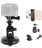 🚗 versatile car suction cup mount for smartphone and gopro hero 9/8/7/6/5/4 black, pellking dashboard suction mount with phone holder compatible for iphone, samsung, and action cameras logo