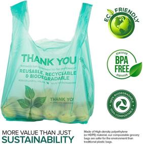 img 2 attached to Stock Your Home Eco Grocery Bags (100 Count) - Biodegradable 🛍️ & Reusable Shopping Bags: Supermarket Thank You Bags, T-Shirt Bags, Trash Can Bags