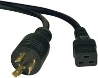 💪 трипп лайт 20a, 12awg кабель питания iec-320-c19 к nema l6-20p (p040-006) - прочный, 6 футов, черный - совместим с pdu и ups логотип