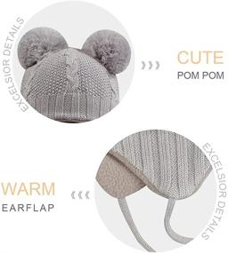 img 2 attached to 🧥 Stay Warm and Stylish with XIAOHAWANG Earflap Knitted Toddler Beanies – Perfect Girls' Accessories for Cold Weather!