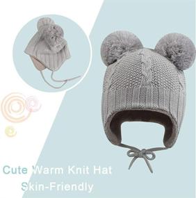 img 1 attached to 🧥 Stay Warm and Stylish with XIAOHAWANG Earflap Knitted Toddler Beanies – Perfect Girls' Accessories for Cold Weather!