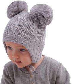 img 4 attached to 🧥 Stay Warm and Stylish with XIAOHAWANG Earflap Knitted Toddler Beanies – Perfect Girls' Accessories for Cold Weather!