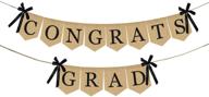 🎓 баннер burlap congrats grad для выпускного - простой в использовании рустико-винтажный декор для выпускного вечера в колледже и выпускной вечерний прием в старшей школе 2021 года - не требуется никаких усилий для самостоятельного создания. логотип