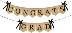 img 4 attached to 🎓 Баннер Burlap Congrats Grad для выпускного - простой в использовании рустико-винтажный декор для выпускного вечера в колледже и выпускной вечерний прием в старшей школе 2021 года - не требуется никаких усилий для самостоятельного создания.