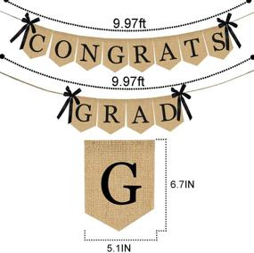 img 2 attached to 🎓 Баннер Burlap Congrats Grad для выпускного - простой в использовании рустико-винтажный декор для выпускного вечера в колледже и выпускной вечерний прием в старшей школе 2021 года - не требуется никаких усилий для самостоятельного создания.