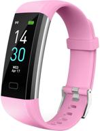 📟 vabogu fitness tracker hr: blood pressure heart rate monitor, sleep tracker, calorie counter - waterproof, pink logo