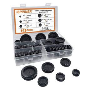 img 1 attached to 🔓 ISPINNER 52Pcs Double Rubber Grommet Set