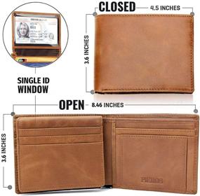 img 3 attached to 🧳 PIEROS - RFID Men's Wallet with Enhanced Capacity, Multiple Card Slots, Bifold Top Flip Design, Genuine Full Grain Leather Travel Wallet