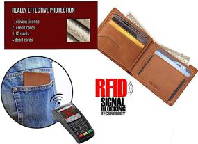 img 1 attached to 🧳 PIEROS - RFID Men's Wallet with Enhanced Capacity, Multiple Card Slots, Bifold Top Flip Design, Genuine Full Grain Leather Travel Wallet