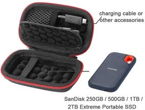 img 2 attached to Rugged Case for SanDisk Extreme Portable SSD SDSSDE60 (250GB/500GB/1TB/2TB) - Protective Carrying Storage Bag, Compatible with SanDisk Extreme PRO SSD