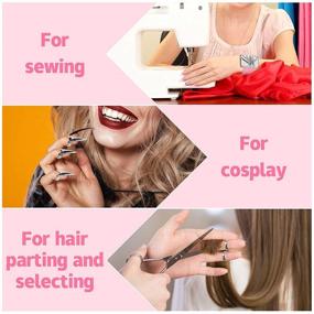 img 2 attached to 🔍 10 Hair Parting Rings & 3 Steel Rat Tail Braiding Combs for Styling with Magnetic Wrist Pin Hair Parting Selector - Ideal Parting Combs for Braiding (Pink Comb, Silver Hair Ring)