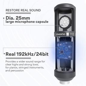 img 3 attached to MAONO AU-PM430 USB Microphone with 25mm Large Diaphragm, Studio/Home Recording, Podcast, Gaming, Streaming, YouTube, Chatting, Professional Sound Chipset, PC Cardioid Mic