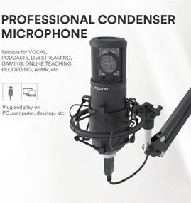 img 1 attached to MAONO AU-PM430 USB Microphone with 25mm Large Diaphragm, Studio/Home Recording, Podcast, Gaming, Streaming, YouTube, Chatting, Professional Sound Chipset, PC Cardioid Mic