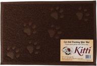 🐾 say goodbye to messy tracks with kitti cat litter anti tracking mats in brown rectangle design logo