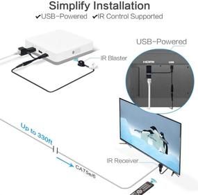 img 1 attached to DDMALL 330ft HDMI Extender Over CAT5e/CAT6 Cable for Full HD 1080p with Remote IR Control, POC, Compact Size, USB-Powered, Plug and Play, Zero Loss, No Latency - HDMI Transmitter and Receiver