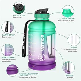 img 3 attached to 64 oz Gallon Water Bottle with Straw and Time to Drink - Motivational Fitness Water Bottle, Leakproof BPA-Free Tritan Large Water Jug for Sports