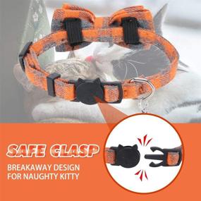 img 1 attached to Adjustable Bowtie Cat Collar Set with Bell Charm - PUPTECK 3 Pack